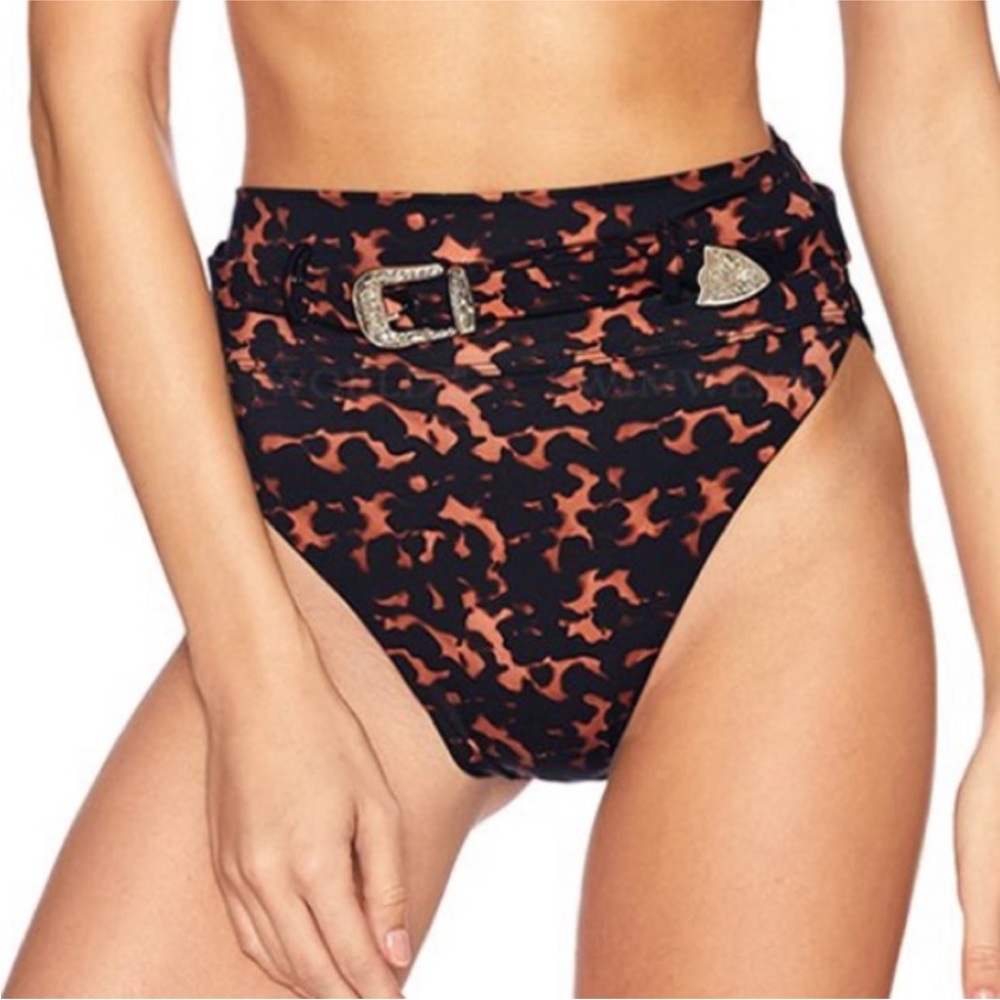 Beach Riot Highway Tortoiseshell Western Belt Buckle Bikini Bottom sz XS